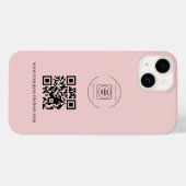 Blush Pink Logo QR Code Business iphone case (Rückseite (Horizontal))