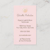 Blush Pink Logo QR Code Photo Lashes and Brows Visitenkarte (Rückseite)