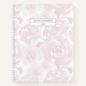 Blush Pink Loose Wasserfarbe Blume Personalisiert  Notizblock (Vorderseite)