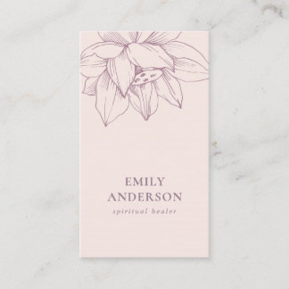 BLUSH PINK LOTUS EINFACHE REIKI SPIRITUALISIERUNG VISITENKARTE