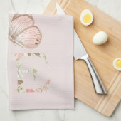 Blush Pink Love Butterfly Floral Geschirrtuch (Viertel Falte)