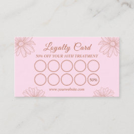 Blush Pink Loyalty Card for Salon & Beauty Artists Treuekarte