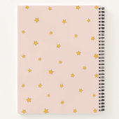 Blush Pink Lucky Stars Monogram Spiral Notebook Notizblock (Rückseite)