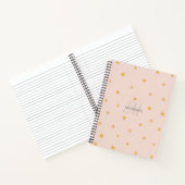 Blush Pink Lucky Stars Monogram Spiral Notebook Notizblock (Innenseite)