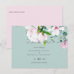 Blush Pink Magnolia Hochzeit Rett Ändern Sie die T Postkarte