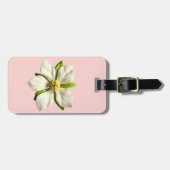 Blush Pink Magnolia Spring Blossom MOD Blume 60er Gepäckanhänger (Vorderseite horizontal)