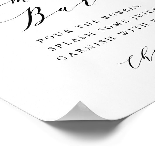 Blush Pink Magnolia und Hydrangea Momosa Bar Poster (Ecke)