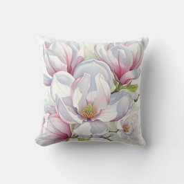 Blush Pink Magnolia Watercolor Floral Kissen