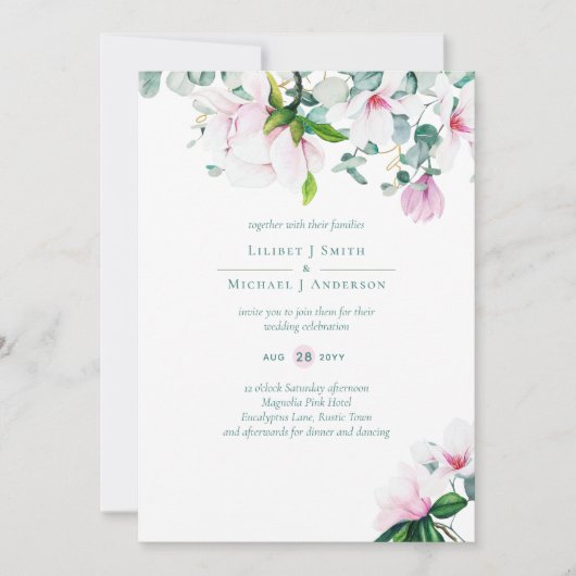 Blush Pink Magnolia Wedding (Vorderseite)