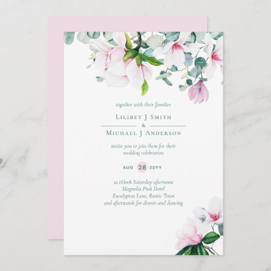 Blush Pink Magnolia Wedding (Vorne/Hinten)