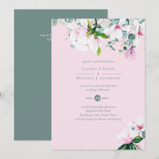 Blush Pink Magnolia Wedding (Vorne/Hinten)