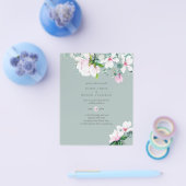 Blush Pink Magnolia Wedding Flyer (Einzeln)