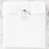 Blush Pink Magnolia Wedding Runder Aufkleber (Tasche)