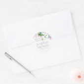 Blush Pink Magnolia Wedding Runder Aufkleber (Umschlag)