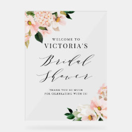 Blush Pink Magnolias Brautparty Willkommen Acrylschild