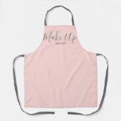 Blush Pink Make up Artist Gray Handwriting Script  Schürze (Vorderseite)