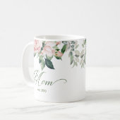 Blush Pink Mama Blumenschrift Kaffeemaschine Tasse (Vorderseite Links)