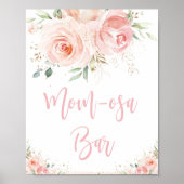 Blush Pink Mama-osa Bar Baby Duschzeichen Poster (Vorne)