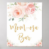 Blush Pink Mama-osa Bar Baby Duschzeichen Poster (Vorne)
