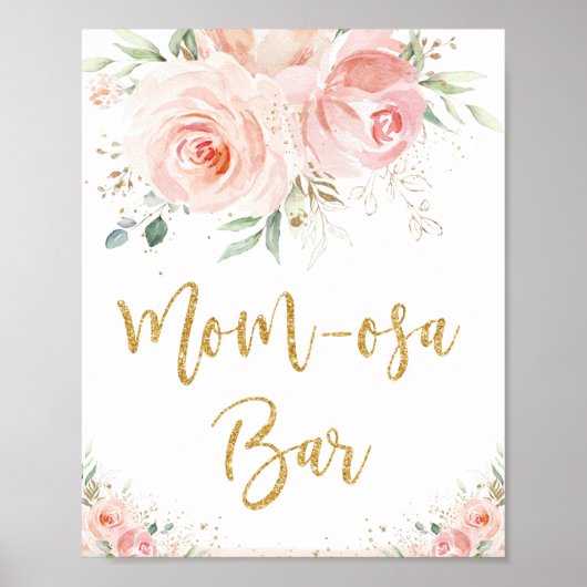 Blush Pink Mama-osa Bar Baby Duschzeichen Poster (Vorne)