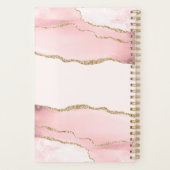 Blush Pink Marble Agate Personalisiert Planer (Rückseite)
