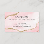 Blush Pink Marble Agate Script Loyalty Card Visitenkarte (Rückseite)