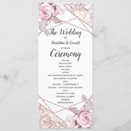 Blush Pink Marble Frame Flora Hochzeitsprogramm Programm