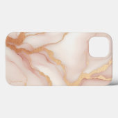 Blush Pink Marble iPhone 13 Fall mit Gold Veins Case-Mate iPhone Hülle (Rückseite (Horizontal))
