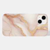 Blush Pink Marble iPhone 14 Fall mit Gold Veins Case-Mate iPhone Hülle (Rückseite (Horizontal))