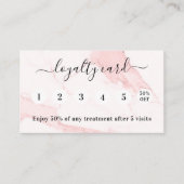 Blush pink marble qr code photo loyalty card visitenkarte (Vorderseite)