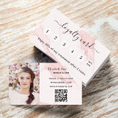Blush pink marble qr code photo loyalty card visitenkarte