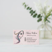 Blush Pink Marble Schönheitssalon Friseur Visitenkarte (Stehend Vorderseite)