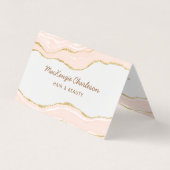 Blush Pink Marbour Agate Gold Glitzer QR Code Visitenkarten (Vorderseite)