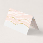 Blush Pink Marbour Agate Gold Glitzer Visitenkarten (Rückseite)