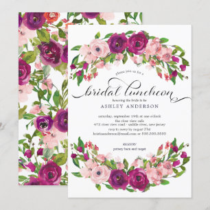 Blush Pink & Marsala Floral Bridal Luncheon Einladung