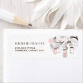 Blush Pink Mason Jars Floral Wedding Address Label (Insitu)