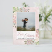 Blush Pink & Mauve Liebe & Danke Hochzeit (Stehend Vorderseite)