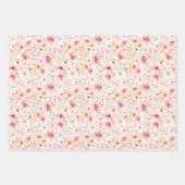 Blush Pink Meadow Wildflowers Boho Elegant Geschenkpapier Set (Vorderseite 3)