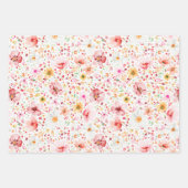 Blush Pink Meadow Wildflowers Boho Elegant Geschenkpapier Set (Vorderseite 2)