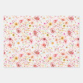 Blush Pink Meadow Wildflowers Boho Elegant Geschenkpapier Set (Vorderseite)