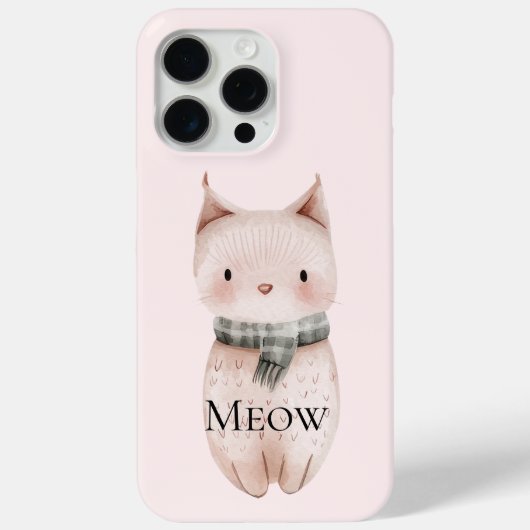 Blush Pink Meow Cat Case-Mate iPhone Hülle (Rückseite)