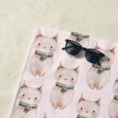 Blush Pink Meow Cat Strandtuch (Beispiel)