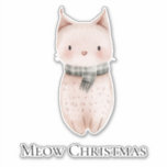 Blush Pink Meow Christmas Cat Aufkleber<br><div class="desc">Blush Pink Meow Christmas Cat</div>