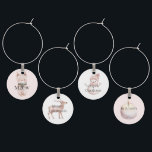 Blush Pink Meow Christmas Cat Deer Snowman Glasmarker<br><div class="desc">Blush Pink Meow Christmas Cat Deer Snowman</div>