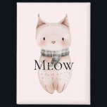 Blush Pink Meow Christmas Cat Deer Snowman Magnet<br><div class="desc">Blush Pink Meow Christmas Cat Deer Snowman</div>