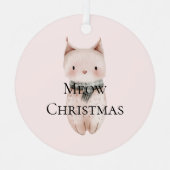 Blush Pink Meow Christmas Cat Geschenk Ornament Aus Metall (Vorderseite)