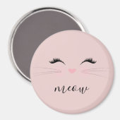 Blush PInk Meow Whiskers Kitty Magnet (Vorderseite/Rückseite)