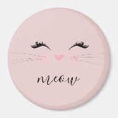 Blush PInk Meow Whiskers Kitty Magnet (Vorne)
