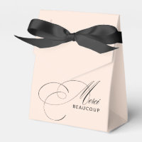 Blush Pink Merci Beaucoup Calligraphy Vielen Dank