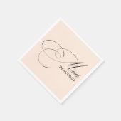 Blush Pink Merci Beaucoup Calligraphy Vielen Dank Serviette (Ecke)